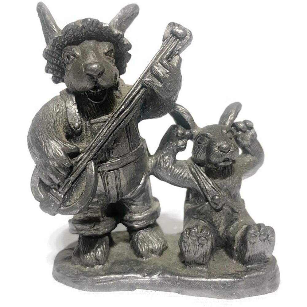 Michael Ricker Pewter Figurine Earnie and Millie Signed & Numbered 3" x 3.5"